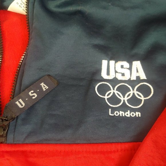 United States Olympic Committee USA London Mens XXL Pullover Jacket Red Blue - Picture 8 of 9